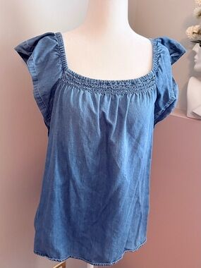 Express Women’s Small Blue Denim Summer Spring Blouse